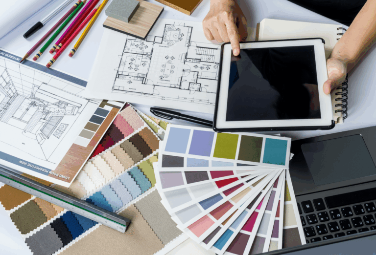 Salon design aménagé par une entreprise de décoration haut de gamme