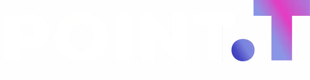Logo blanc du réseau Point T, version inversée du logo officiel FM Audit & Conseil, destinée aux supports numériques à fond sombre. Utilisé sur les pages de présentation du partenariat et du réseau national.